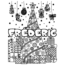 FR&Eacute;D&Eacute;RIC - Christmas tree and presents background coloring