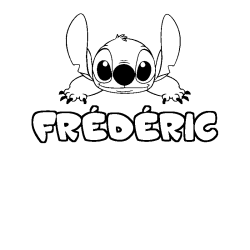 Coloring page first name FRÉDÉRIC - Stitch background
