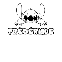 Coloring page first name FRÉDÉRIQUE - Stitch background