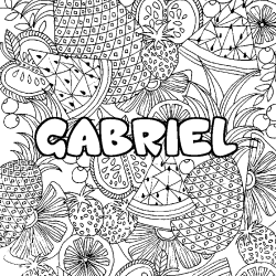 GABRIEL - Fruits mandala background coloring