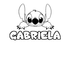 Coloring page first name GABRIELA - Stitch background