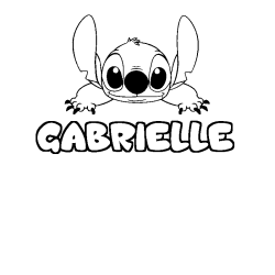 Coloring page first name GABRIELLE - Stitch background