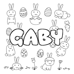 Coloring page first name GABY - Easter background