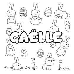 Coloring page first name GAËLLE - Easter background