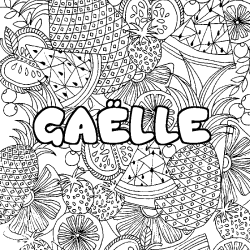 Coloring page first name GAËLLE - Fruits mandala background