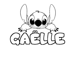 Coloring page first name GAËLLE - Stitch background