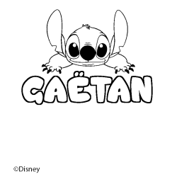 Coloring page first name GA&Euml;TAN - Stitch background