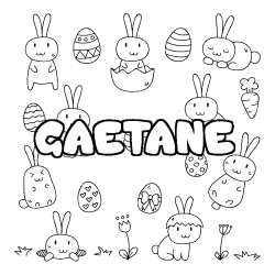 Coloring page first name GAETANE - Easter background
