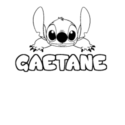 Coloring page first name GAETANE - Stitch background