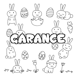 Coloring page first name GARANCE - Easter background