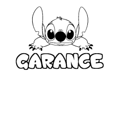 Coloring page first name GARANCE - Stitch background