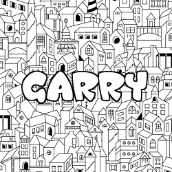 Coloring page first name GARRY - City background