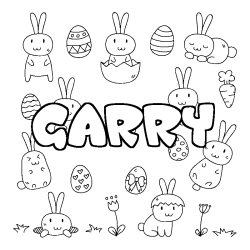 Coloring page first name GARRY - Easter background