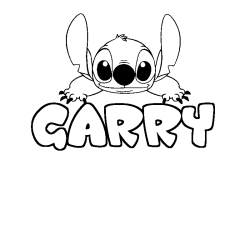 Coloring page first name GARRY - Stitch background