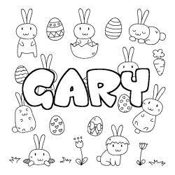 Coloring page first name GARY - Easter background