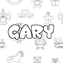 Coloring page first name GARY - Toys background