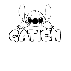 Coloring page first name GATIEN - Stitch background