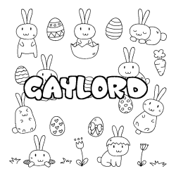 Coloring page first name GAYLORD - Easter background