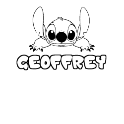 Coloring page first name GEOFFREY - Stitch background