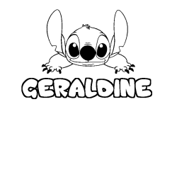 Coloring page first name GERALDINE - Stitch background