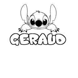 Coloring page first name GERAUD - Stitch background