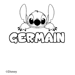 Coloring page first name GERMAIN - Stitch background