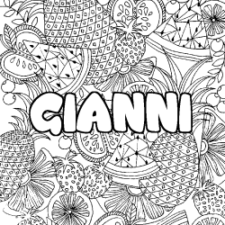 GIANNI - Fruits mandala background coloring