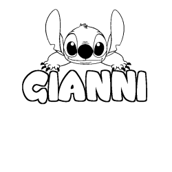 Coloring page first name GIANNI - Stitch background