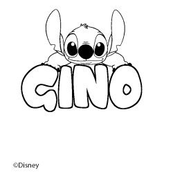 Coloring page first name GINO - Stitch background