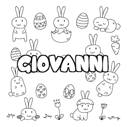 Coloring page first name GIOVANNI - Easter background