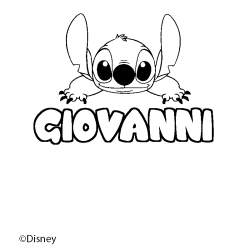 Coloring page first name GIOVANNI - Stitch background