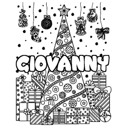 GIOVANNY - Christmas tree and presents background coloring