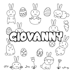 Coloring page first name GIOVANNY - Easter background