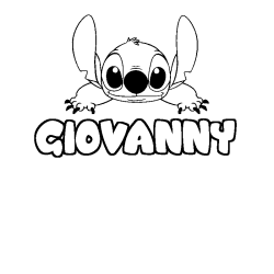 Coloring page first name GIOVANNY - Stitch background