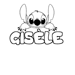 Coloring page first name GISÈLE - Stitch background