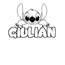 Coloring page first name GIULIAN - Stitch background