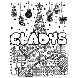 GLADYS - Christmas tree and presents background coloring