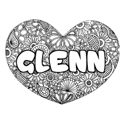 GLENN - Heart mandala background coloring