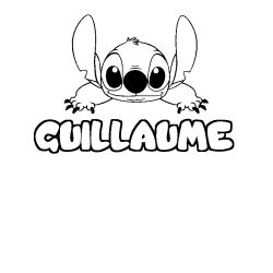 Coloring page first name GUILLAUME - Stitch background