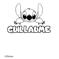 Coloring page first name GUILLAUME - Stitch background