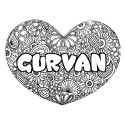 GURVAN - Heart mandala background coloring