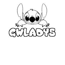 Coloring page first name GWLADYS - Stitch background