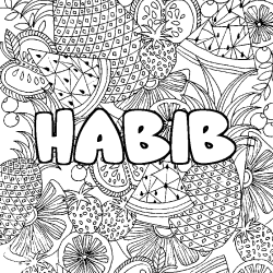 HABIB - Fruits mandala background coloring