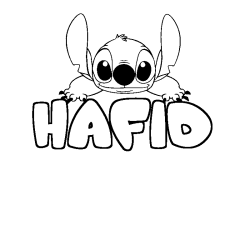 Coloring page first name HAFID - Stitch background