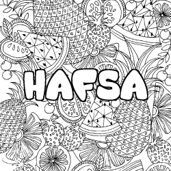 HAFSA - Fruits mandala background coloring