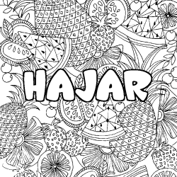 HAJAR - Fruits mandala background coloring