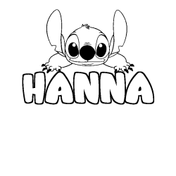 Coloring page first name HANNA - Stitch background