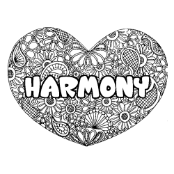 HARMONY - Heart mandala background coloring
