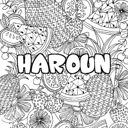 HAROUN - Fruits mandala background coloring