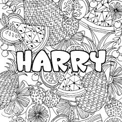 HARRY - Fruits mandala background coloring